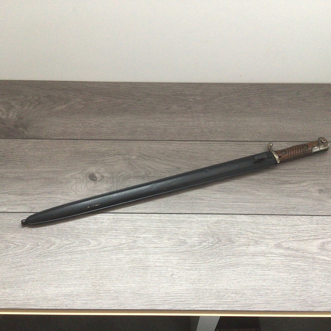 German S98 Sawback bayonet in FAG marked scabbard by C G Haenel