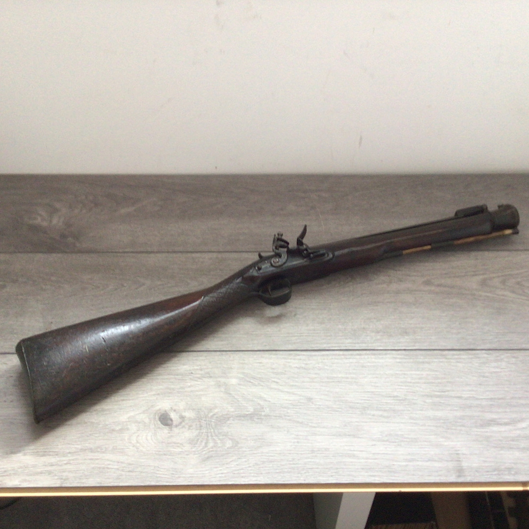 19th Century Brass Barrelled Blunderbuss by H.Nock butt pad signed John Goodman Co