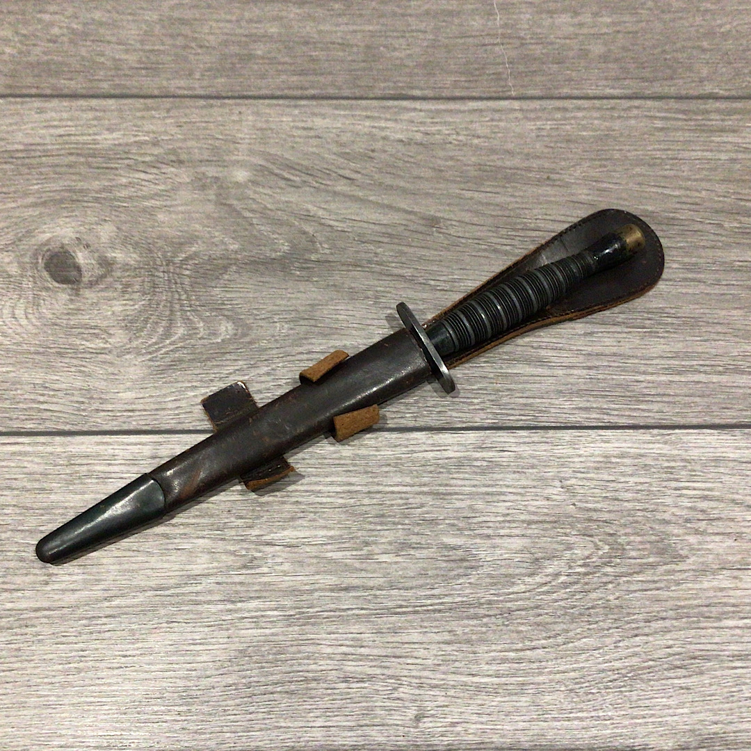 Scarce WW2 British Ribbed and Roped Fs Fairbairn Sykes knife
