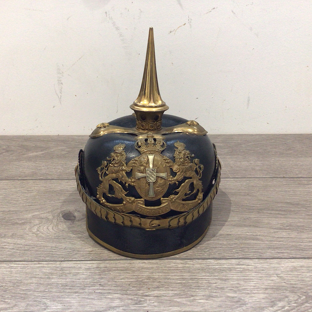 Bavarian Reservist Officers Pickelhaube with Awes-Marke paper label