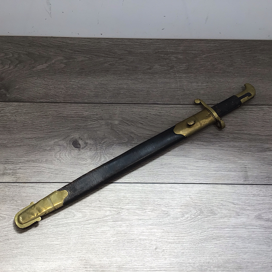 Shortened P1855 Lancaster bayonet for the R.A.M.C with bushed muzzle ring