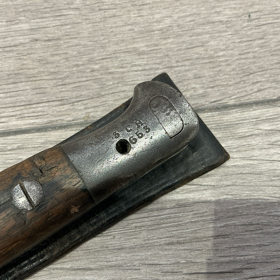1903 bayonet 3rd Cheshire unit marked in Indian manufactured scabbard - Image 2