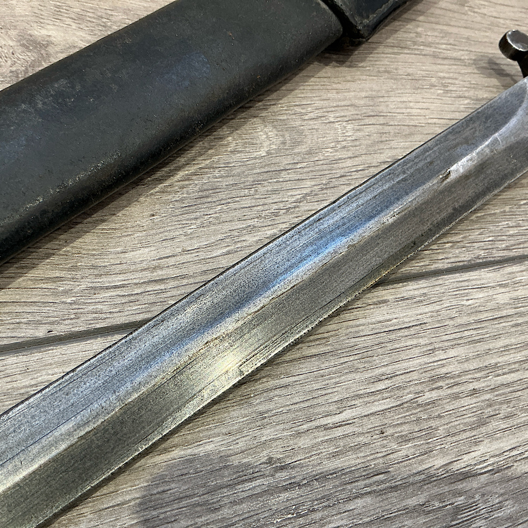1903 bayonet 3rd Cheshire unit marked in Indian manufactured scabbard - Image 10