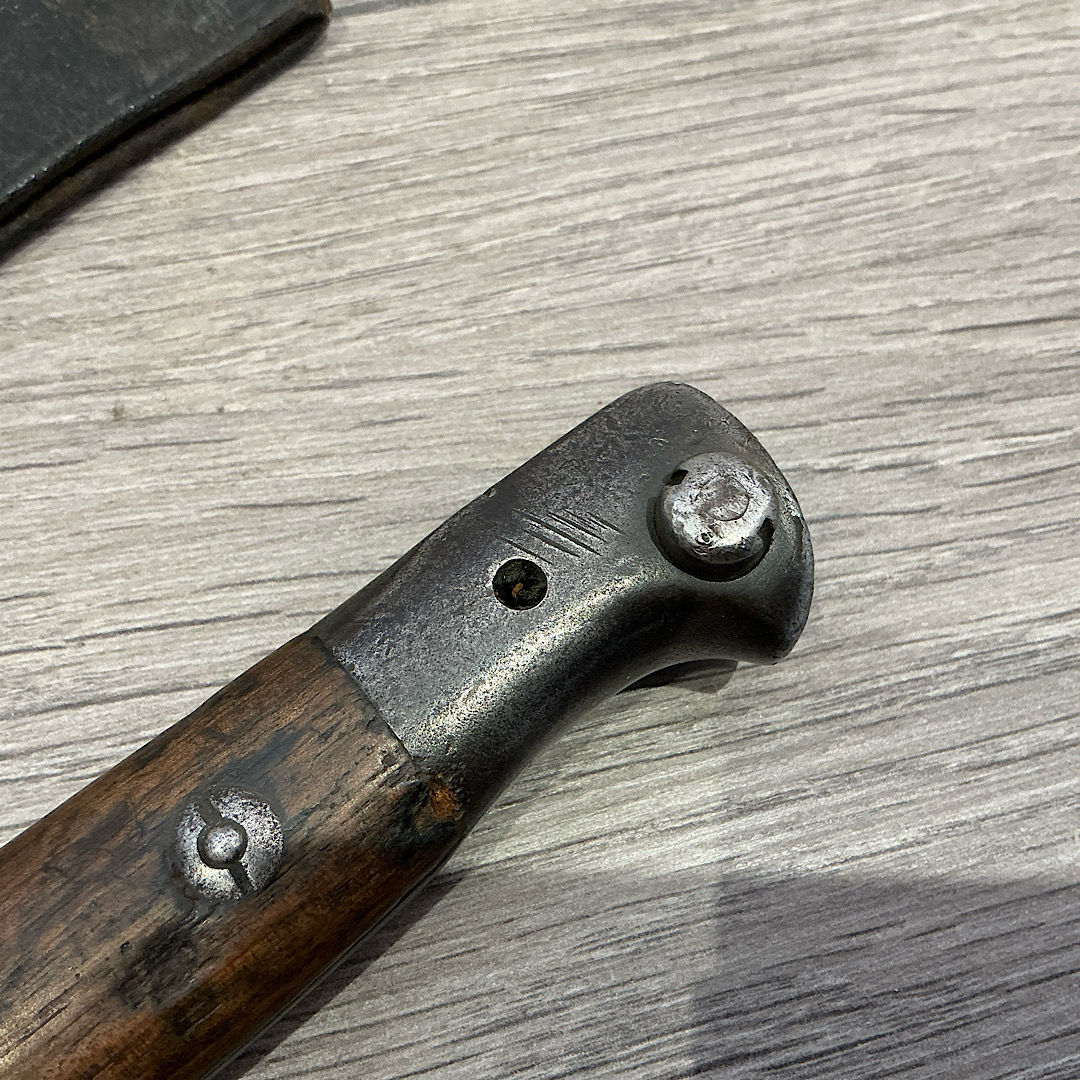 1903 bayonet 3rd Cheshire unit marked in Indian manufactured scabbard - Image 12