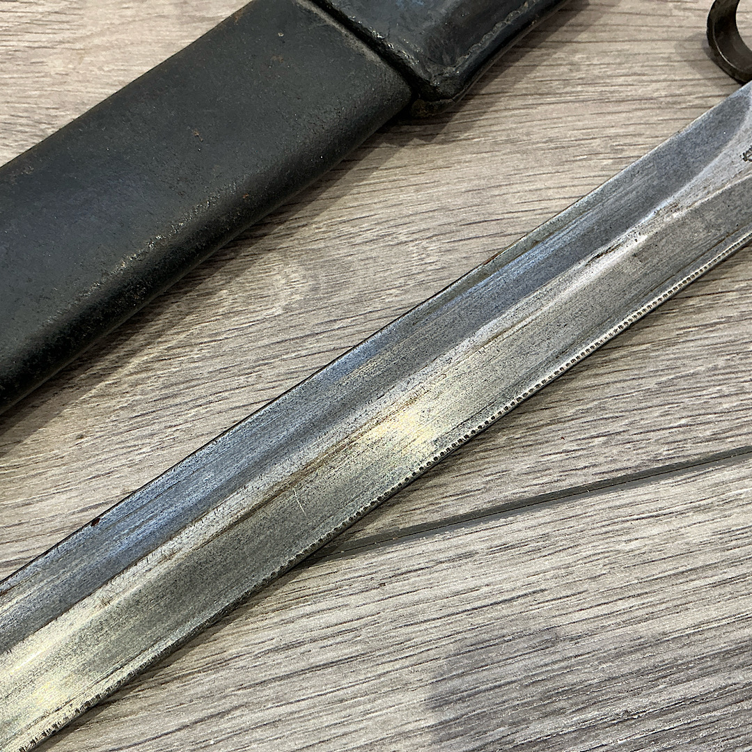 1903 bayonet 3rd Cheshire unit marked in Indian manufactured scabbard - Image 14