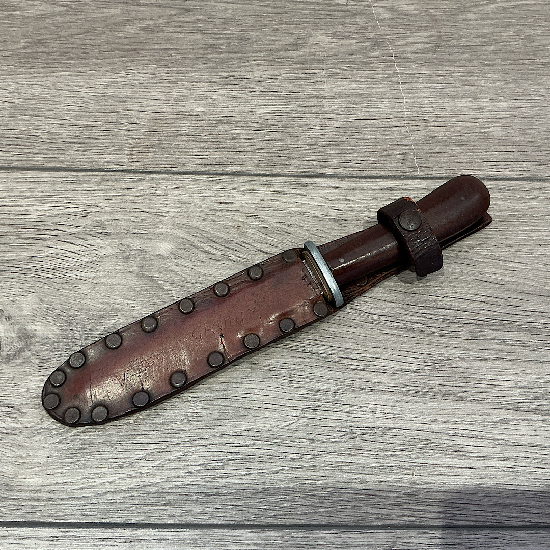 Scarce Original German WW2 Fighting knife by Puma in a custom made period scabbard