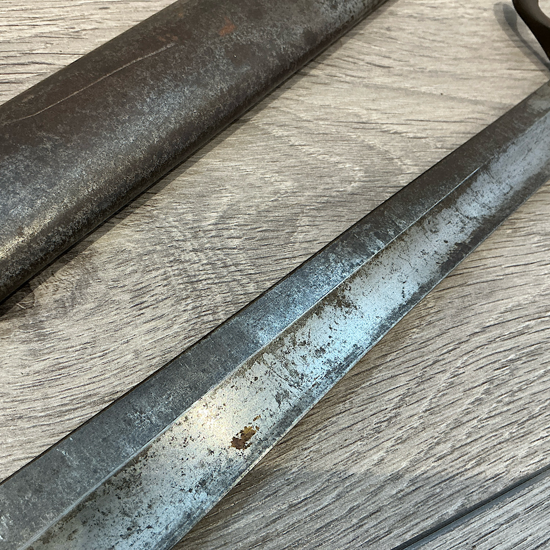 WW1 German 98/05 high ear butcher bayonet dated 1915 unit marked 131st Infantry Regiment by Weyersberg - Image 12