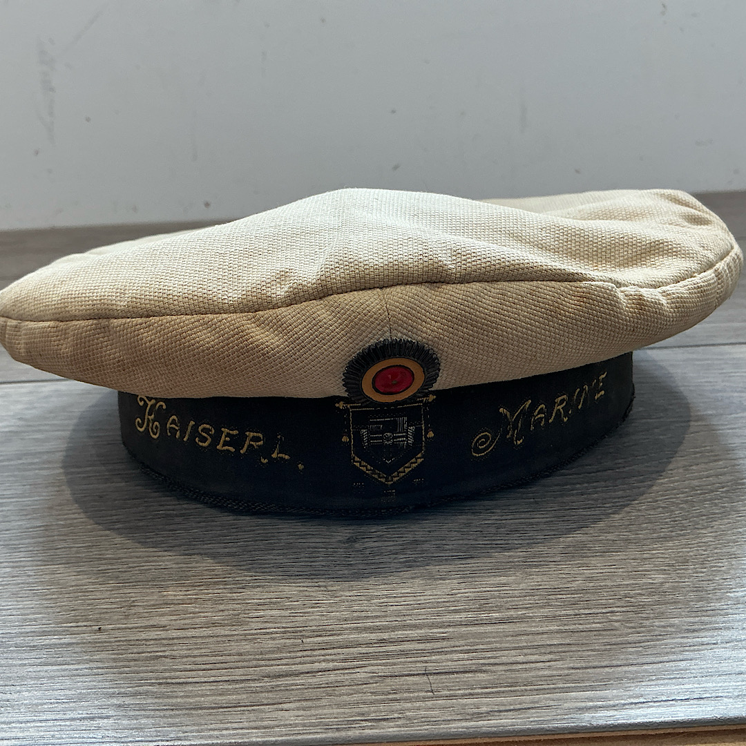 WW1 Imperial German sailors cap Tellermutze Kaiserl Marine tally ribbon