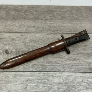 Canadian Mk2 Ross bayonet in scarce British Ross scabbard